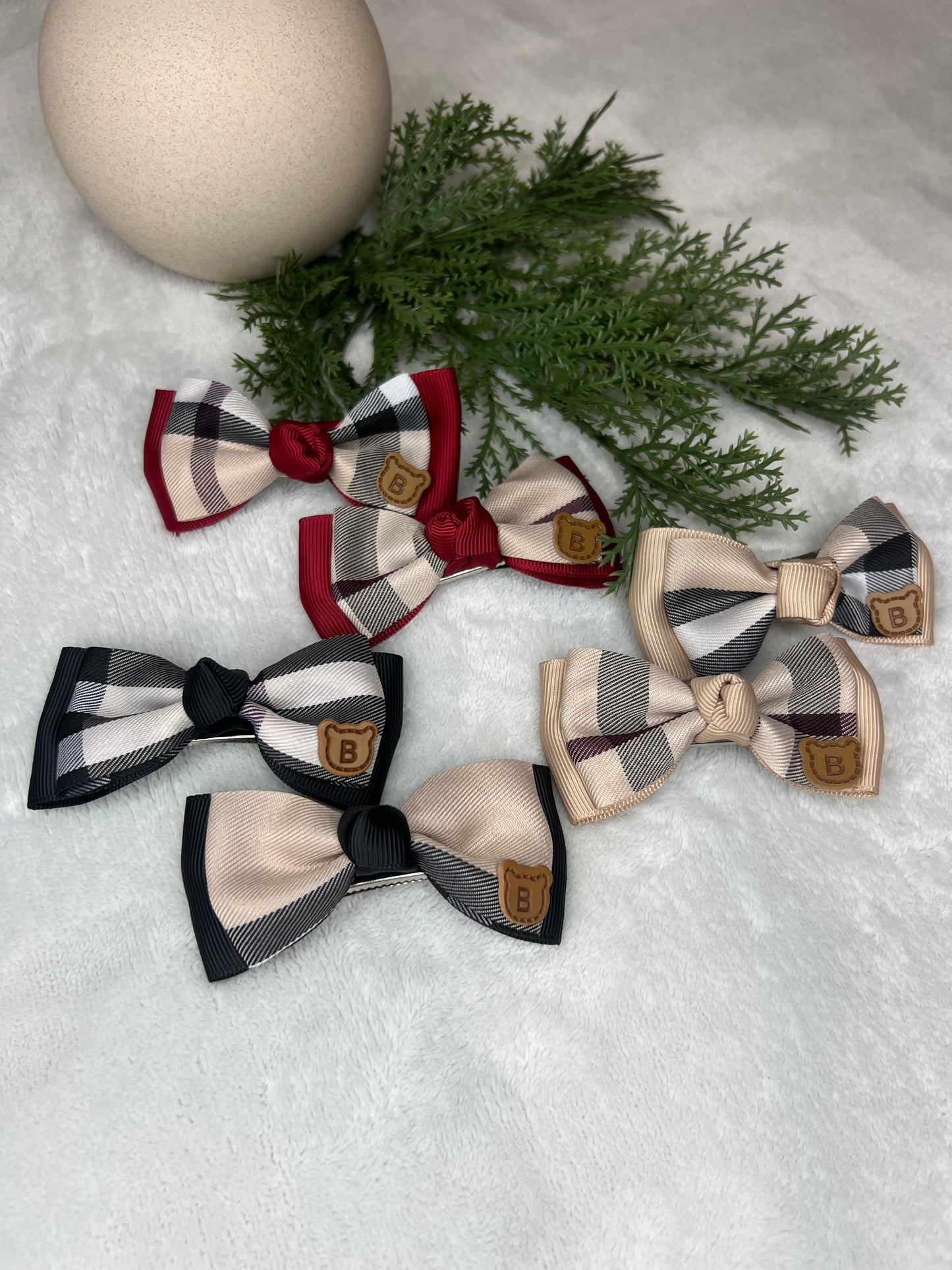 Plaid Clip Bows