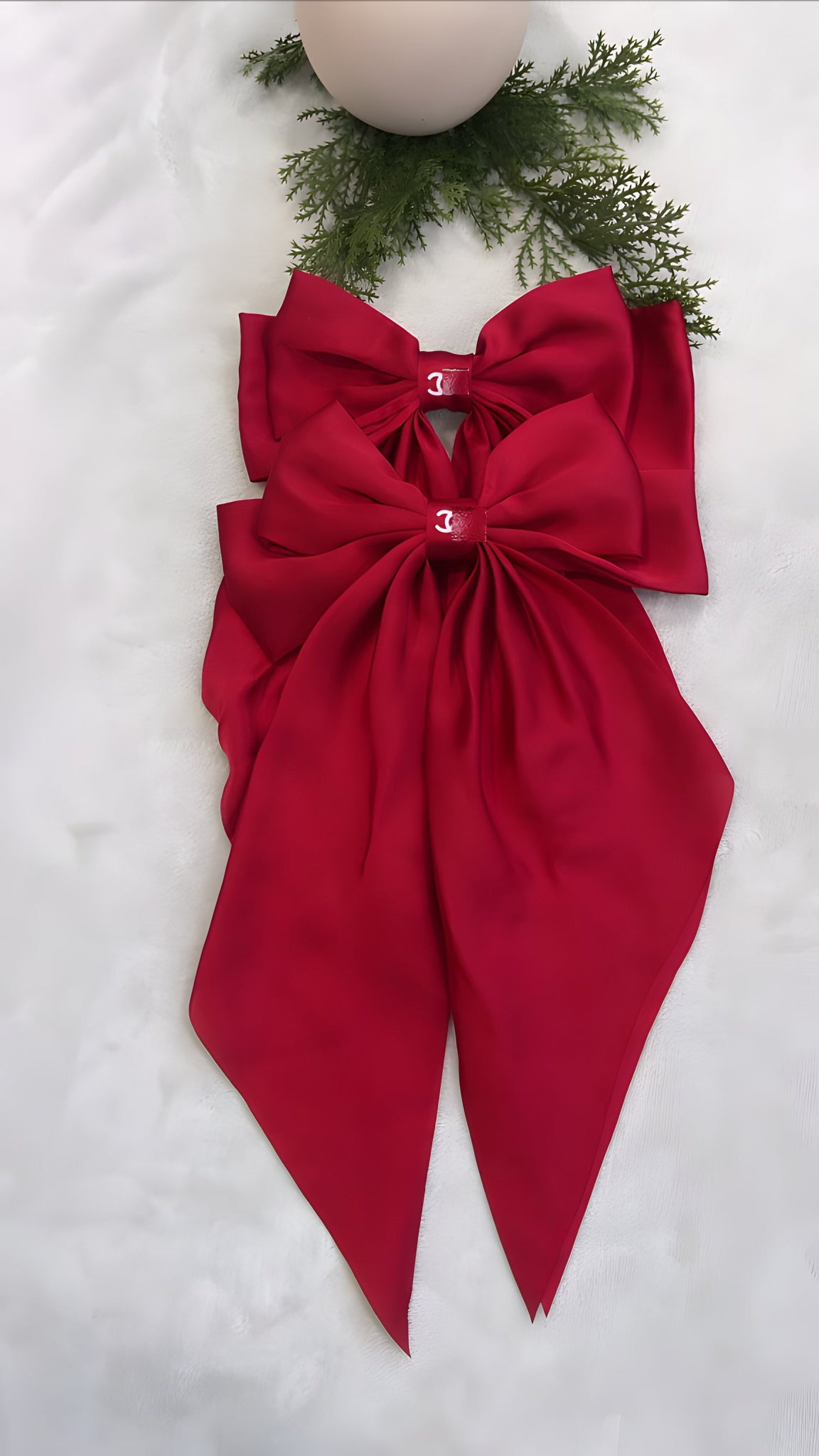 Dark red CC Big bows