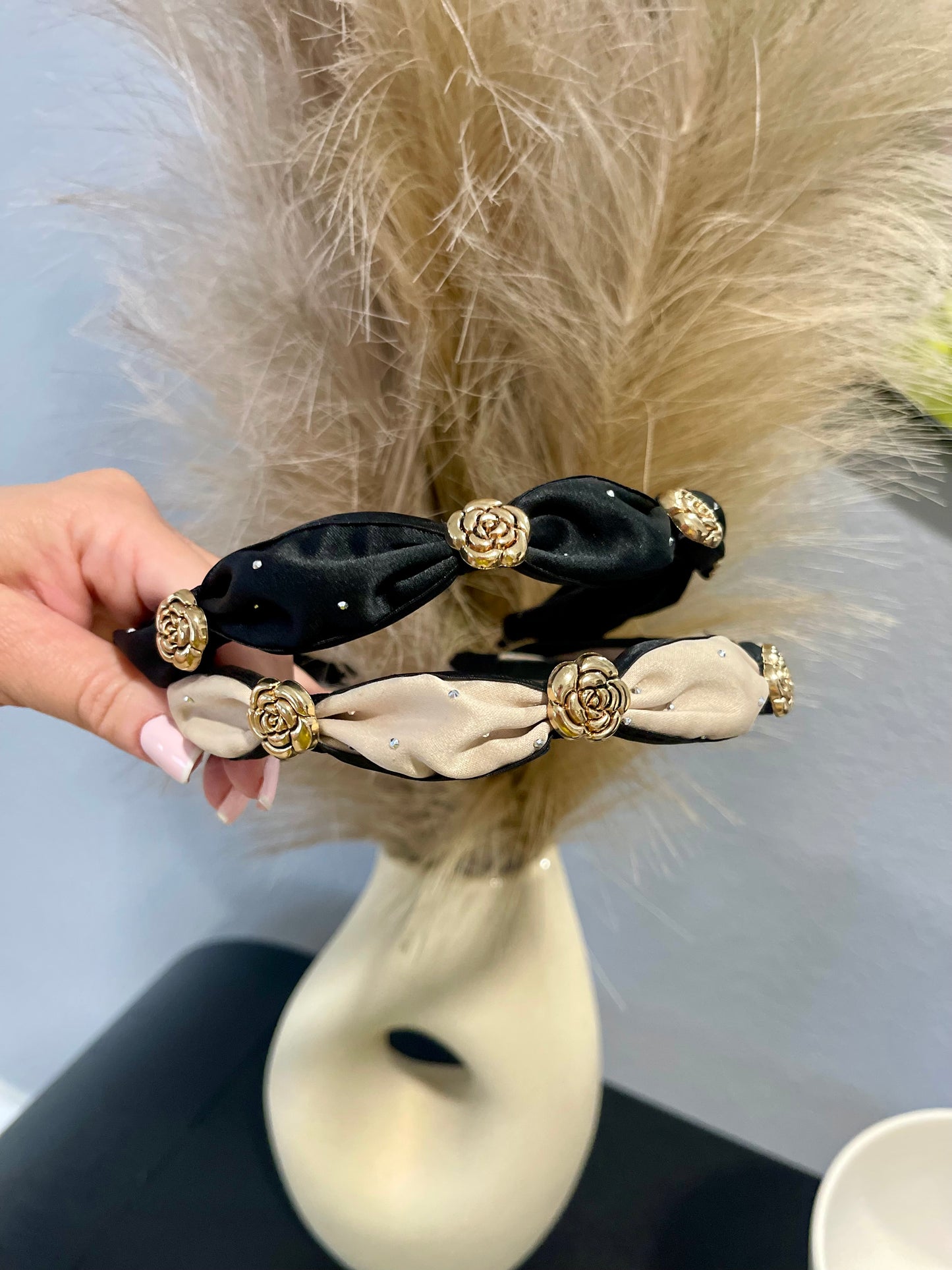 Gold flower headbands