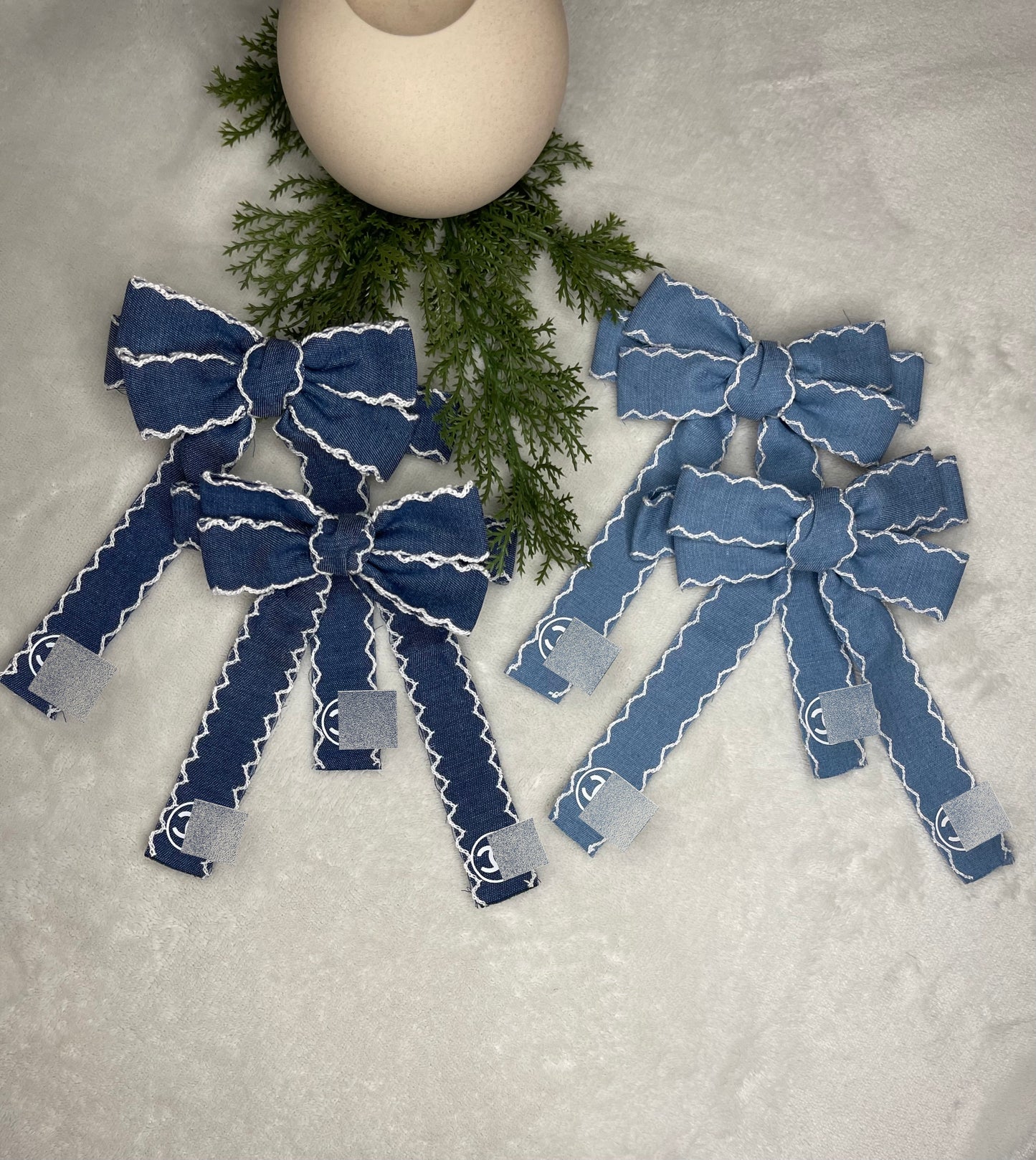 Denim bows