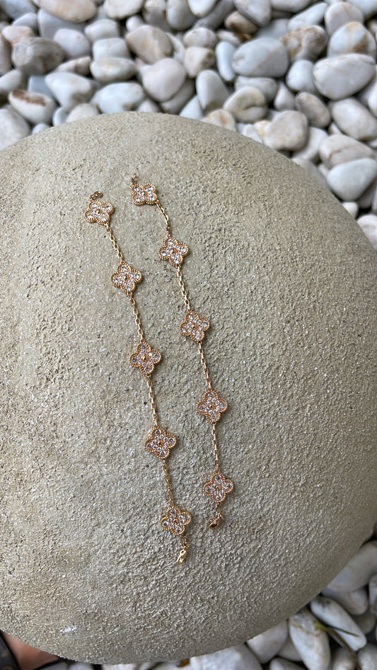 Rose gold rhinestone van bracelet