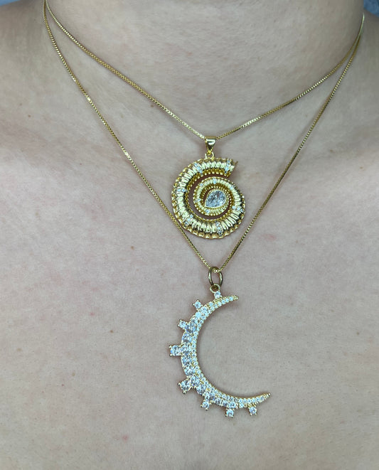 Moon & Conch Necklaces