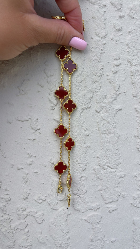 Red bracelet clover